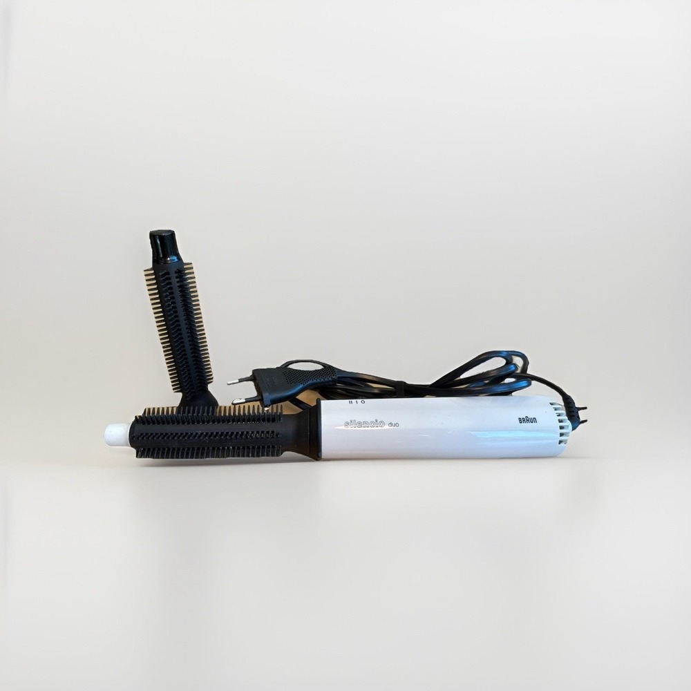 Braun Silencio Duo Hot Air Styler Duo Brush Vintage Type 4574 80's 1 Attachment‎
